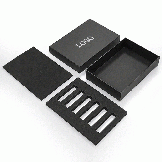 Custom Matt Black Paper Gift Box With Foam Insert For Perfume Packages
