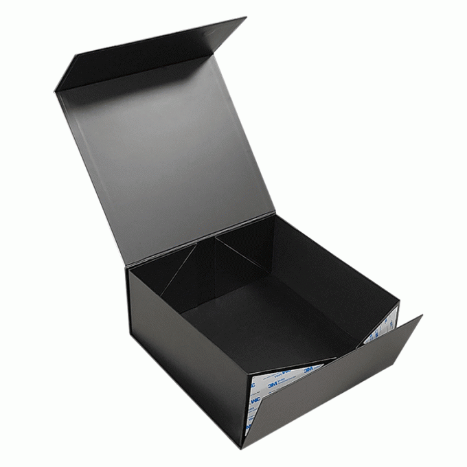 Luxury Paper Flip Top Cardboard Box Black Custom Magnetic Box Packaging