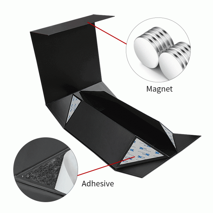Luxury Paper Flip Top Cardboard Box Black Custom Magnetic Box Packaging