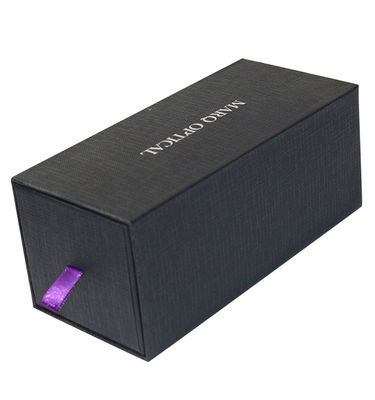 Recyclable Black Drawer Packaging Box Black Kraft Paper Gift Boxes Customized