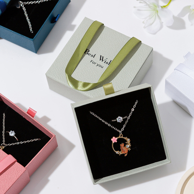Luxury Custom Printed kraft paper Jewelry Boxes for Earrings & Necklaces Recyclable Paper Ring Box Eco-Friendly Gift Packaging for Women