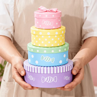 Custom Tube Gift Boxes and Cylindrical Boxes for Cakes, Candies, Chocolates, and Candles