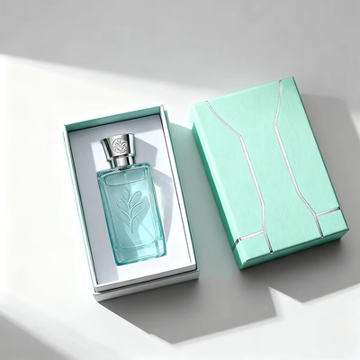 Custom New High-Grade Perfume Box Gold Foil Logo Printed Lid and Base Box Hot Stamping Rigid Box for Jewellery Perfume Gift