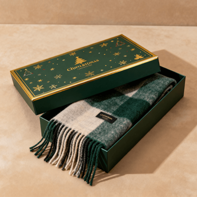Custom Luxury Christmas Gift Boxes Matte Rigid Carton for Packaging Scarf Dress Underwear Shirt Recycled Aseptic Materials