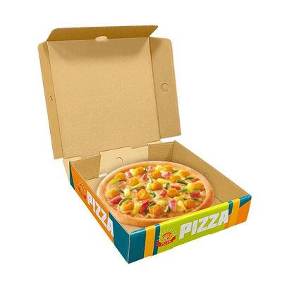 Custom Logo Printing White Corrugated Pizza Packing Folding Paper Carton Box for Food