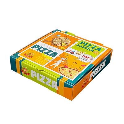 Custom Logo Printing White Corrugated Pizza Packing Folding Paper Carton Box for Food