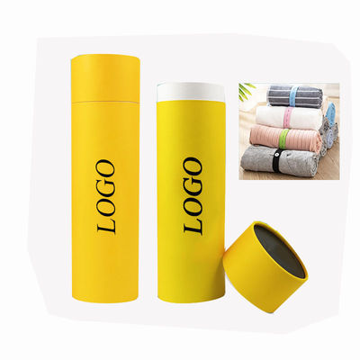 Handmade CMYK Cardboard Paper Cylinder Tube Box Packaging For Socks And Underwear