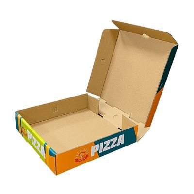 Custom Logo Printing White Corrugated Pizza Packing Folding Paper Carton Box for Food