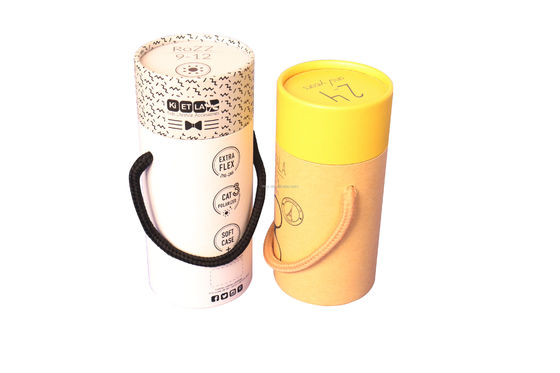 Matt Lamination Round Tube Packaging Box Kraft Paper Cylinder Box For Nuts Coffee Tea