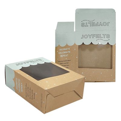 Brown Kraft Paper Tuck End Box Packaging With Clear PVC Window Folders