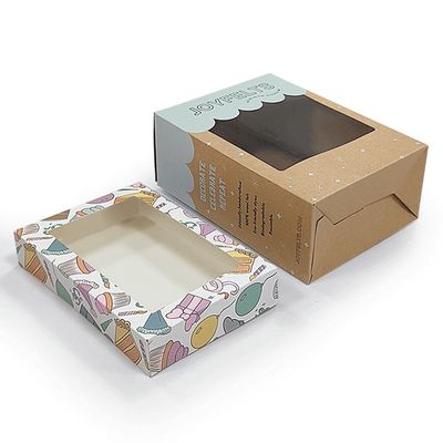 Brown Kraft Paper Tuck End Box Packaging With Clear PVC Window Folders