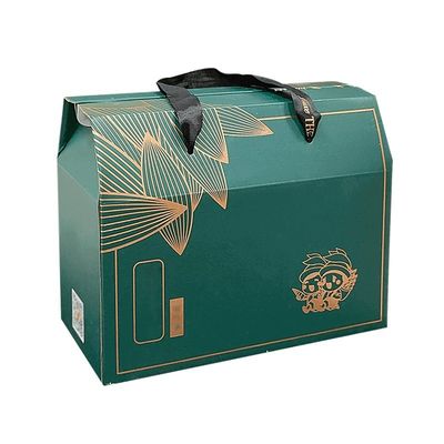 Reusable Cardboard Food Packaging Box Takeaway Kraft Gable Boxes With Handle