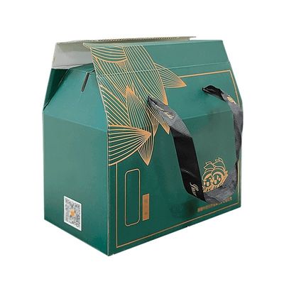 Reusable Cardboard Food Packaging Box Takeaway Kraft Gable Boxes With Handle