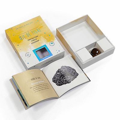 Gem Stone Rock Agate Crystal Two Piece Gift Boxes Custom Size With Paper Insert