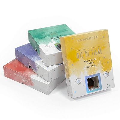 Custom Rigid Gift Box for Crystal Glass Accessory Holographic Effect and Window on Lid