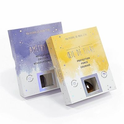Custom Rigid Gift Box for Crystal Glass Accessory Holographic Effect and Window on Lid