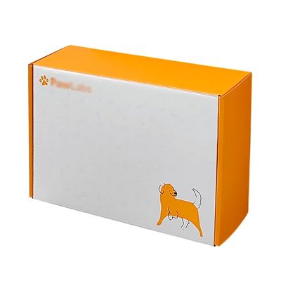 Orange Pet Food Paper Mailer Box Packaging Eco Friendly Dog Box Type Folders