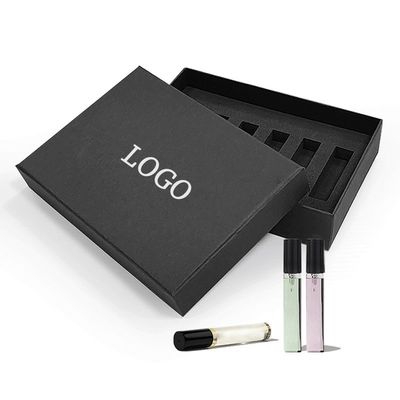 Custom Matt Black Paper Gift Box With Foam Insert For Perfume Packages