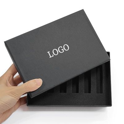 Custom Matt Black Paper Gift Box With Foam Insert For Perfume Packages