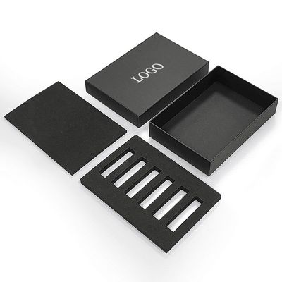 Custom Matt Black Paper Gift Box With Foam Insert For Perfume Packages