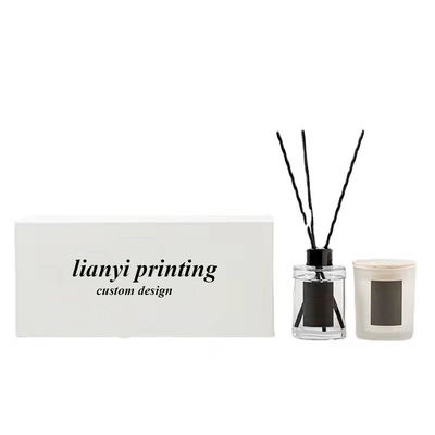 Embossing End Recycled Scented Candle Packaging Boxes For Aromatherapy Reed Diffuser
