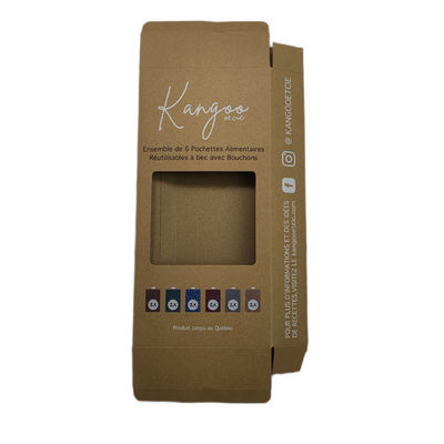 Hanging Brown Self Assembly Paper Boxes Flat Rectangle Auto Lock Bottom Carton