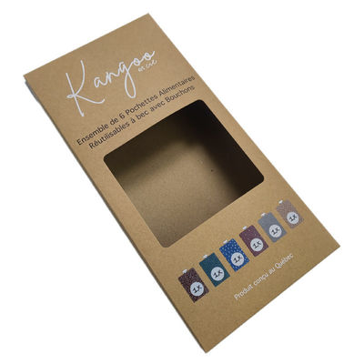 Hanging Brown Self Assembly Paper Boxes Flat Rectangle Auto Lock Bottom Carton