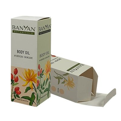 Coated Paper Cosmetic Packaging Boxes Auto Bottom Tuck End Folding Box 350g 500g