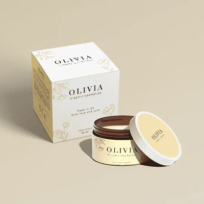 Coated Paper Custom Scented Candle Jar Packaging Folding Paper Reverse Printed Tuck Box