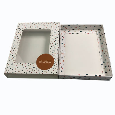 350 Gram Coated Paper Reverse Tuck Folding Collapsible Window Wallet Packaging Box with Rope Handle