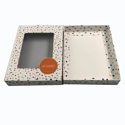 350 Gram Coated Paper Reverse Tuck Folding Collapsible Window Wallet Packaging Box with Rope Handle