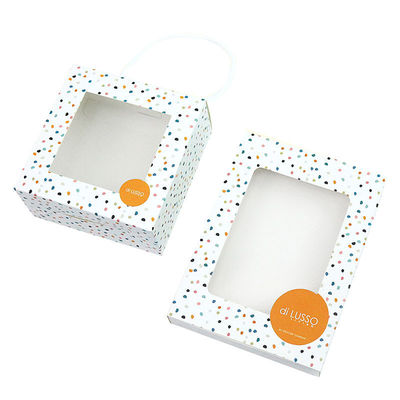 350 Gram Coated Paper Reverse Tuck Folding Collapsible Window Wallet Packaging Box with Rope Handle