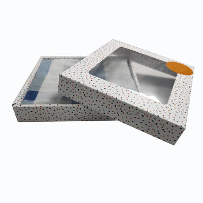 350 Gram Coated Paper Reverse Tuck Folding Collapsible Window Wallet Packaging Box with Rope Handle