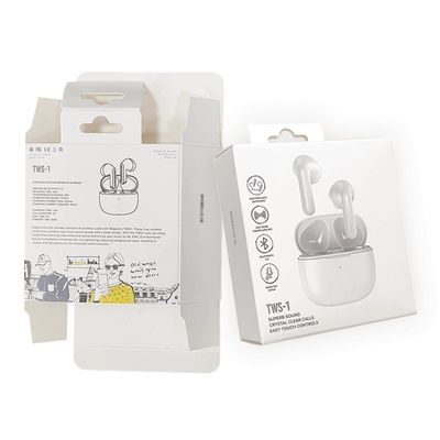 Custom Logo Printing Paper Box Reverse Direct Tuck Design for Earphone Headset Earpiece