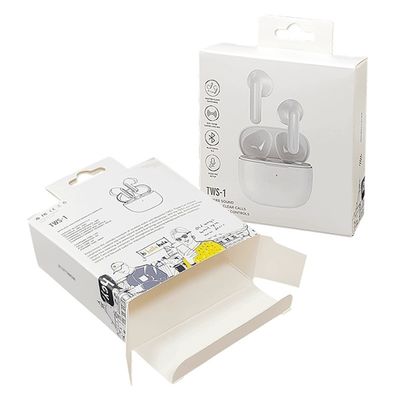 Custom Logo Printing Paper Box Reverse Direct Tuck Design for Earphone Headset Earpiece