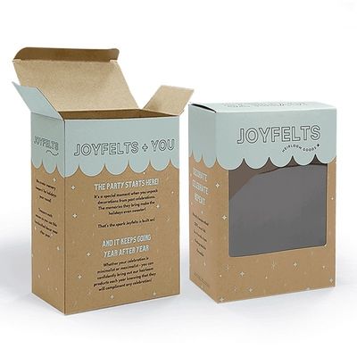 Eco Friendly Auto Lock Bottom Box UV Printing Brown Kraft Paper Gift Boxes