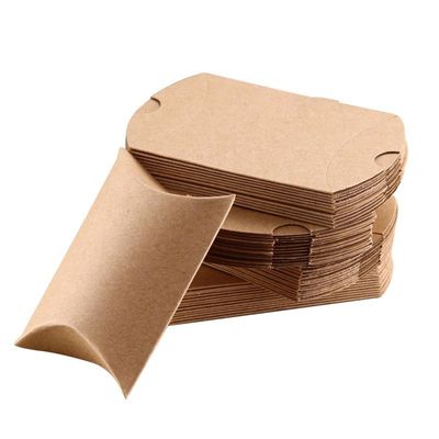 Paper Type Customized Most Popular Brown Kraft White Cardboard Packaging Chocolate Candy Paper Pillow Box