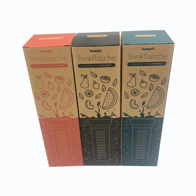 Custom Tuck Top Boxes Uncoated Kraft E Flute Water Bottle Packaging Box
