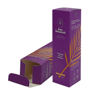 Foldable Luxury Paper Card Cosmetic Packaging Box for Reverse Tuck End Skincare