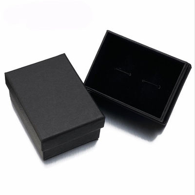 Small Black Gift Packaging Box Rigid Ring Tag Cufflink Gift Box