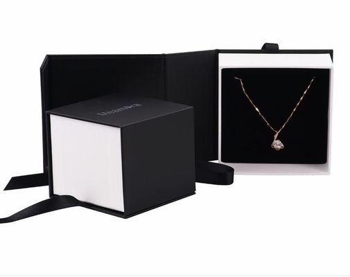 Small Fancy Paper Wedding Ring Holder Box Jewelry Rigid Cardboard Box With Flap Lid