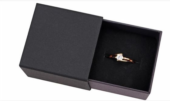 Small Fancy Paper Wedding Ring Holder Box Jewelry Rigid Cardboard Box With Flap Lid