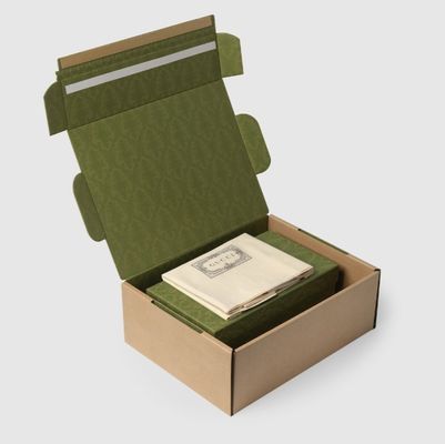 Custom Corrugated Cardboard Mailer Boxes FSC Certified Easy Tear Strip Opening Seal