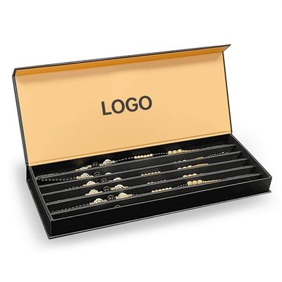 Custom Black Waist Bead Packaging Magnetic Cardboard Closure Gift Box for Custom Sizes