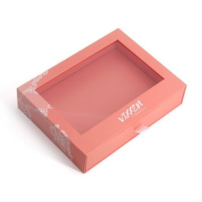 Others Box Type Custom Paper Drawer Cardboard Gift Packaging Box with Clear PVC Window