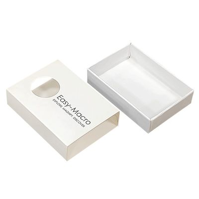 Art Paper Gift Packaging Boxes Matchbox Style Sliding Drawer Box With Gold Foil Printing