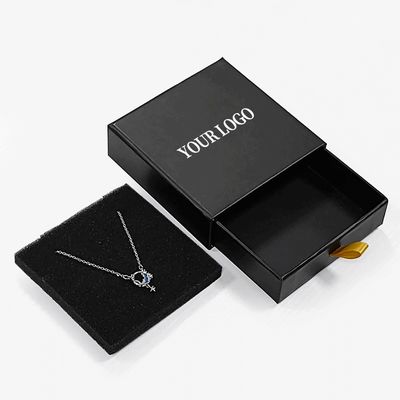 Custom Logo Foam Insert Rigid Drawer Jewelry Box for Ring Necklace Bracelet 9x9x3cm