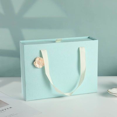 ODM OEM Acceptable. Free Sample Portable Empty Slide Out Packing Rigid Drawer Type Gift Box Bag with Ribbon
