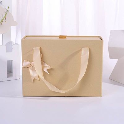 ODM OEM Acceptable. Free Sample Portable Empty Slide Out Packing Rigid Drawer Type Gift Box Bag with Ribbon