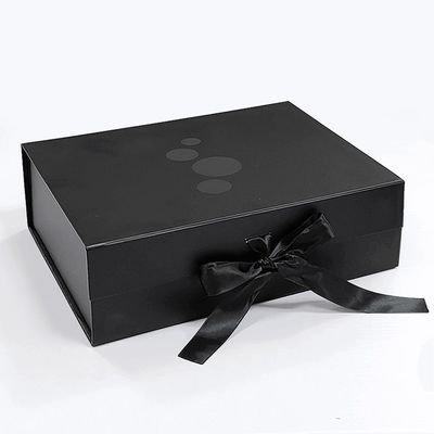 Rectangle Luxury Black Magnetic Gift Box With Paperboard Liner Custom Printing Logo